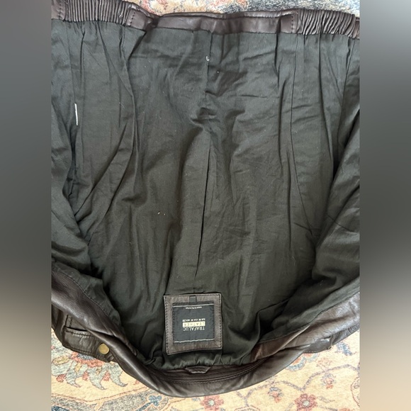 Zara TRF Genuine Real  Leather Women Moto Jacket Medium  Color Chocolate Brown - Picture 9 of 9